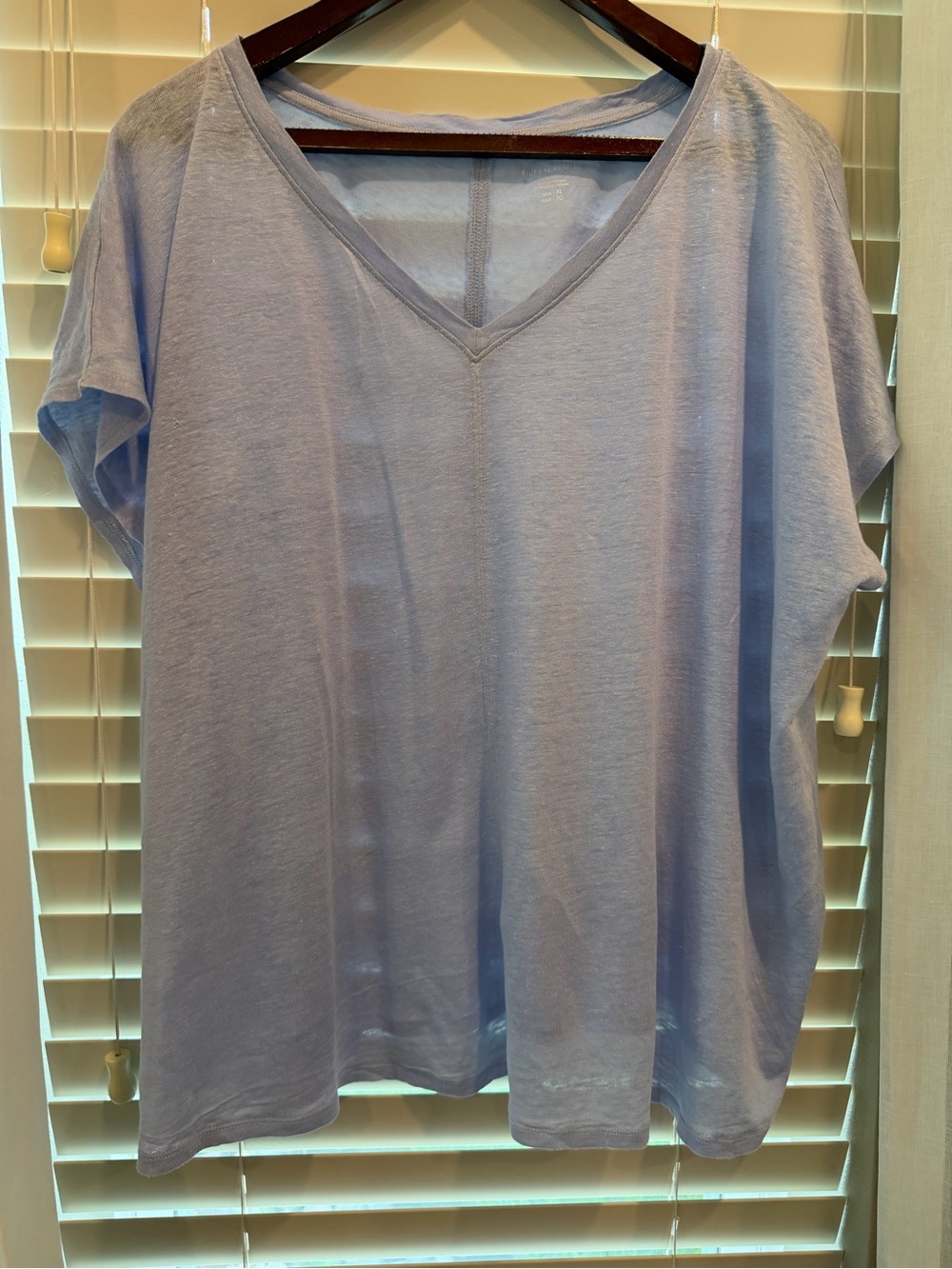 Eileen Fisher Pale Blue V-Neck Short Sleeve Tee